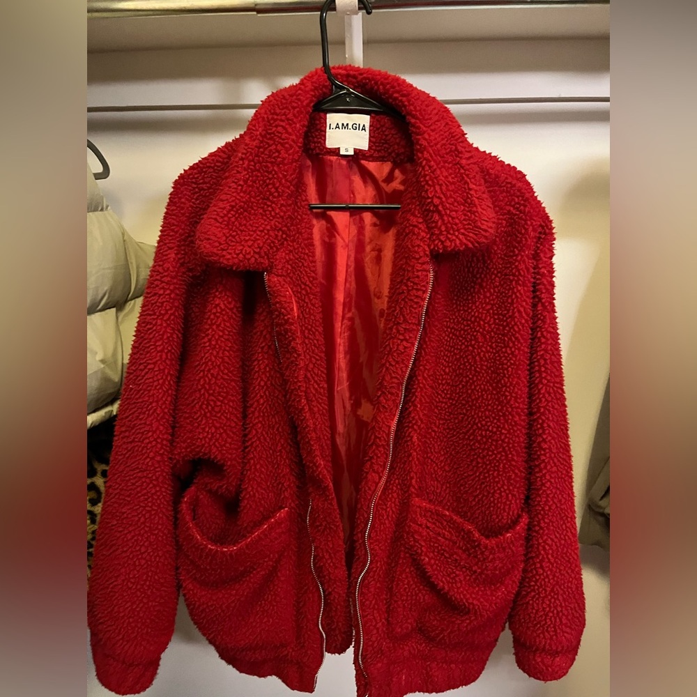 I.AM.GIA Red Teddy Jacket